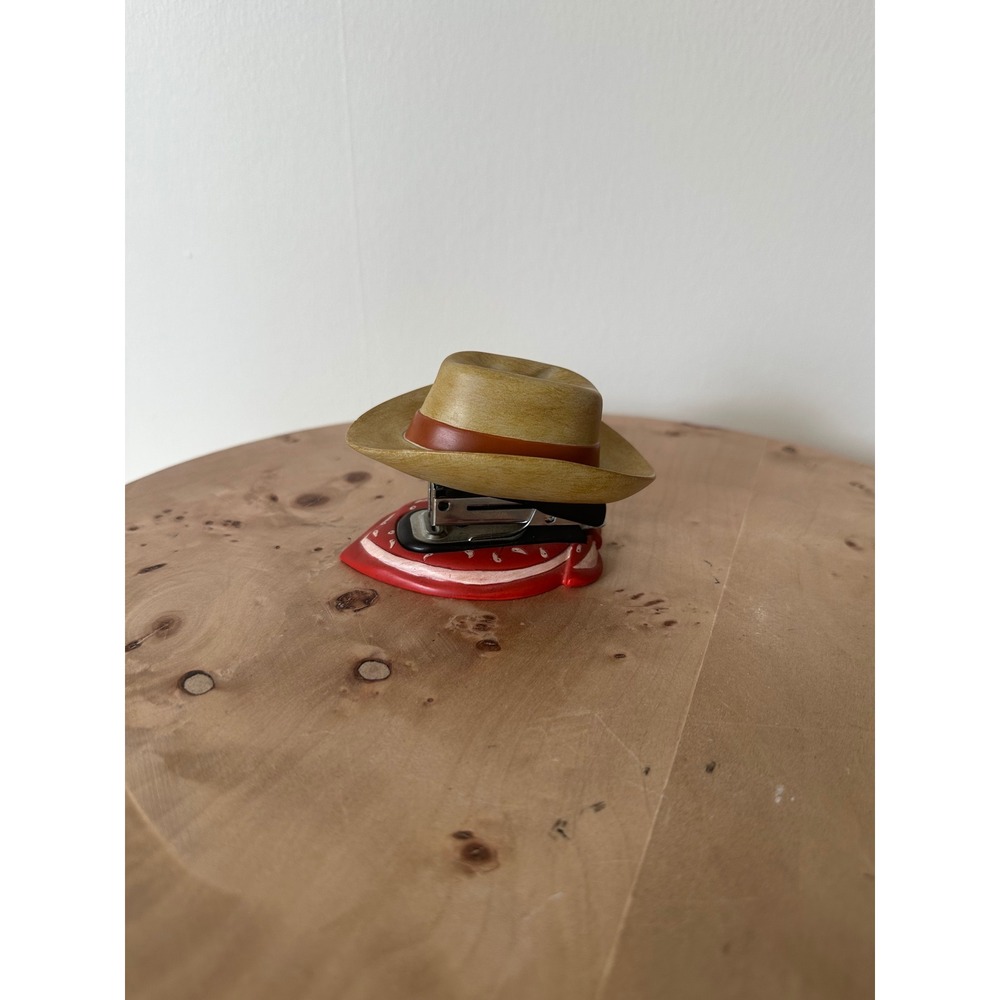FIGI‎ Western Cowboy Hat Red Bandanna Stapler Desk Accessory